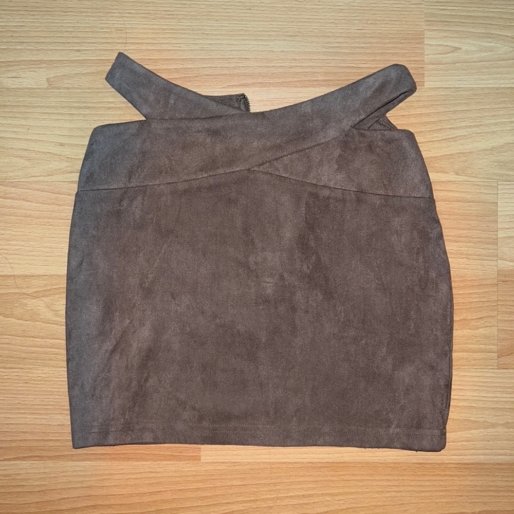 Suede Brown Mini Skirt